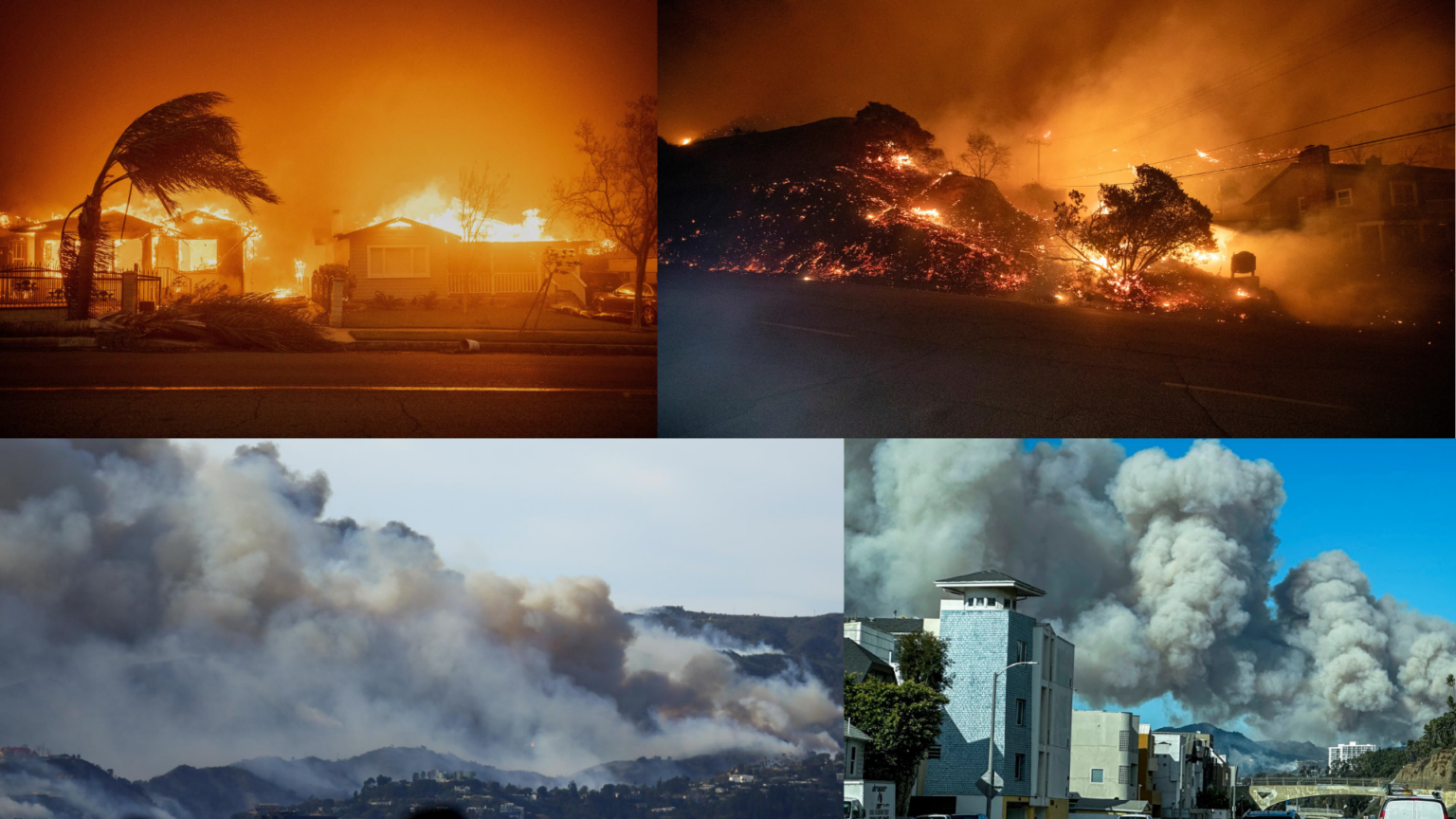 Fire breaks out in the forests of Los Angeles, America's most populous county.